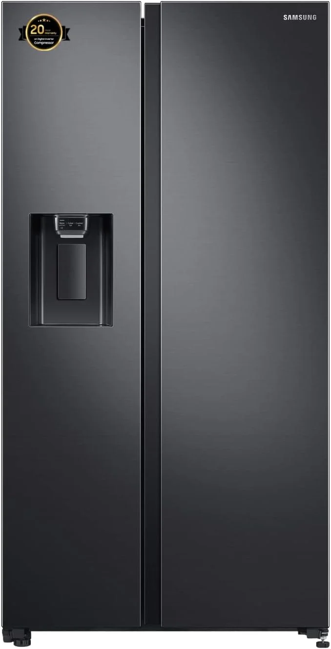 یخچال ساید بای ساید سامسونگ 660 لیتر مدل RS64R5331B4/AE، مشکی مات ملایم، فناوری SpaceMax، کمپرسور اینورتر دیجیتال (نسخه امارات)