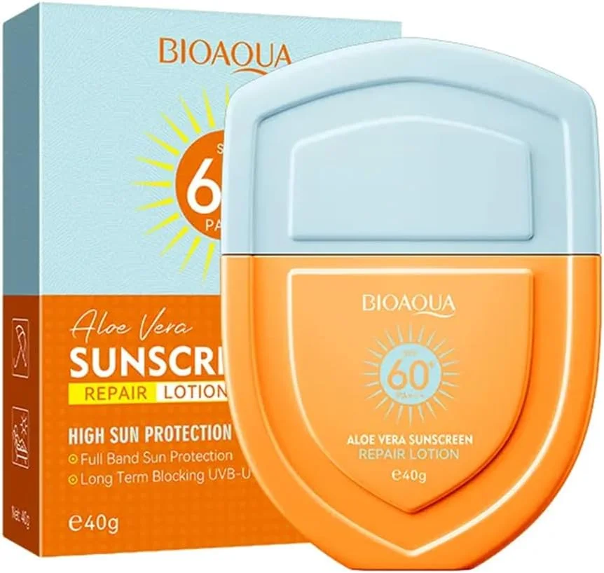 کرم ضد آفتاب آلوئه ورا بایوآکوا، SPF60، محافظت UVA/UVB، 40 گرم