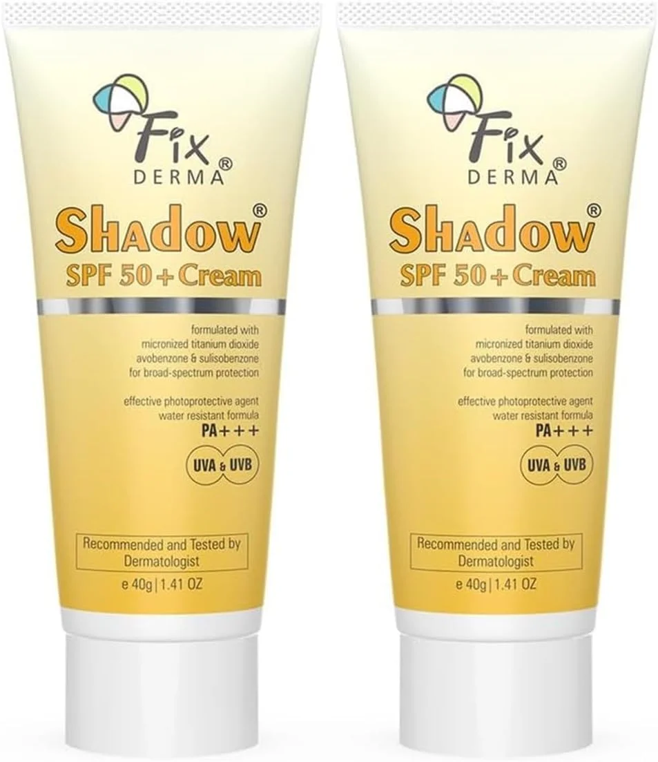 کرم ضد آفتاب فیکسرما شادو SPF 50  PA | ضد آفتاب برای پوست خشک | محافظ ضد آفتاب SPF 50 | ضد آفتاب برای بدن و صورت | محافظت در برابر UVA و UVB | ضد آفتاب برای زنان و مردان - 40 گرمی (بسته 2 عددی)